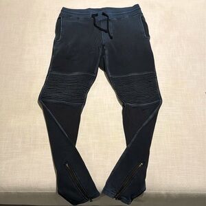 COTTON CITIZEN MENS NAVY SWEATPANTS SIZE MEDIUM , ZIPPERED LEG